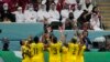 Ecuador celebra su primer gol anotado por Enner Valencia ante Qatar por el Grupo A del Mundial. (AP Foto/Natacha Pisarenko)