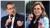 Combinación de imágenes del candidato presidencial del partido Movimiento Semilla de Guatemala, Bernardo Arévalo, y por el partido Unión Nacional de la Esperanza y ex primera dama, Sandra Torres. (Foto por Johan ORDONEZ / AFP)