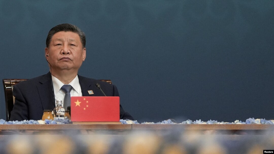 資料照：中國領導人習近平在哈薩克首都阿斯塔納出席上海合作組織高峰會。（2024年7月4日）