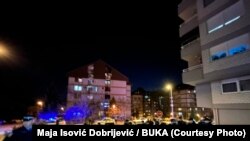 Banja Luka, Bosna i Hercegovina, Policija ispred kancelarije Transparency Internationala nakon navodnog napada na aktiviste, 18.03.2023.