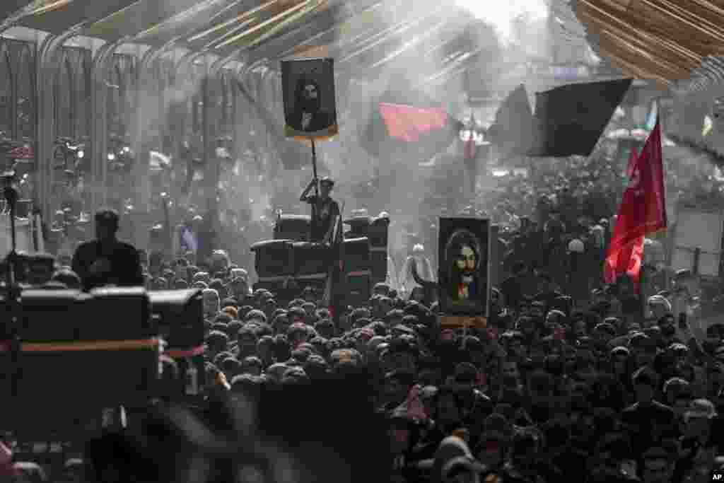 Shiite pilgrims mark the holiday of Arbaeen in Karbala, Iraq. The holiday marks the end of the 40-day mourning period after the anniversary of the martyrdom of Imam Hussein, the Prophet Muhammad's grandson, in the 7th century.