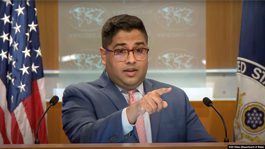 Vedant Patel during briefing in the Department of State, 11 January 2024