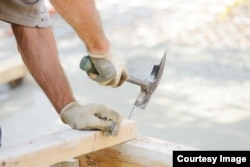 Hitting the nail directly on the nail head ensures the nail will go into the wood straight.