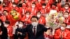韩国总统当选人尹锡悦在首尔本党举行的庆祝会上。（2022年3月10日）