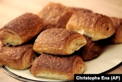 You might see bread filled with chocolate in a French breakfast. (AP Photo)