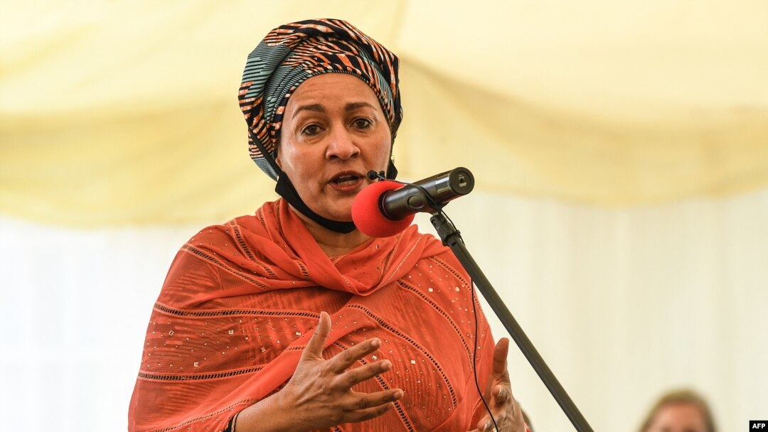 FILE - United Nations Deputy Secretary-General Amina Mohammed speaks in Kenya, March 1, 2022. The international community's best leverage to persuade the Taliban to reverse limits on Afghan women’s rights is the Taliban's desire for international recognition, she said Wednesday.