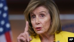 FILE - Speaker of the House Nancy Pelosi, D-Calif., talks with reporters in Washington on July 21, 2022. (AP Photo/J. Scott Applewhite, File)