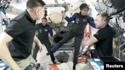 Two astronauts from Saudi Arabia, including the nation’s first woman, arrived at the International Space Station (ISS) on Monday, May 22, 2023. The crew of four launched on a SpaceX rocket from Florida, Sunday. (NASA TV/Handout via REUTERS)