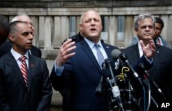 New Orleans Mitch Landrieu speaks at Washington news conference.