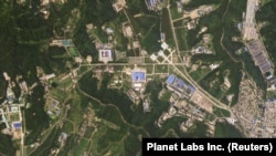 卫星图像显示的朝鲜山阴洞导弹基地。（2018年7月29日）