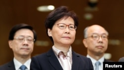 Hong Kong Chief Executive Carrie Lam attends a news conference in Hong Kong, China August 5, 2019. REUTERS/Kim Kyung-Hoon