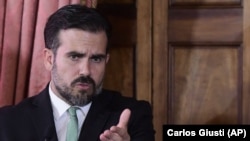 Puerto Rico Gov. Ricardo Rossello speaks during a press conference in La Fortaleza's Tea Room, in San Juan, Puerto Rico, Tuesday, July 16, 2019.