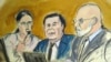 Imagen ilustrativa del juicio al narcotraficante mexicano Joaquín "El Chapo" Guzmán en un tribunal en Brooklyn, el jueves 7 de febrero de 2019.