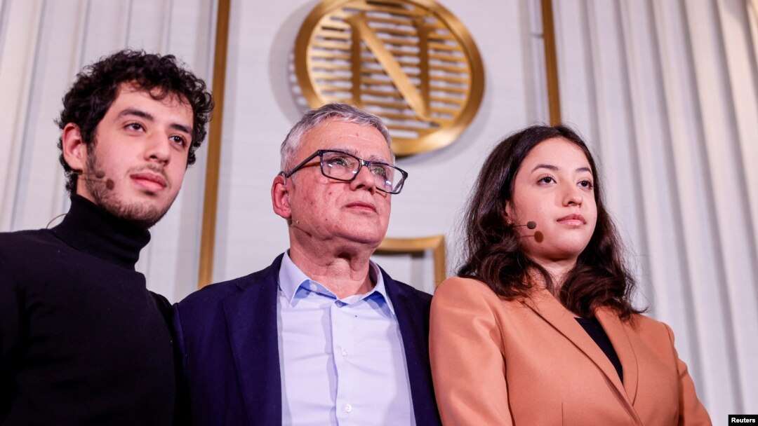 Press conference with the husband and children of this year's winner of the Nobel Peace Prize