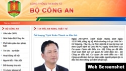 Vietnamese Ministry of Public Security announced that Trinh Xuan Thanh turned himself in on July 31