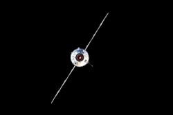 In this photo taken by Russian cosmonaut Oleg Novitsky and provided by Roscosmos Space Agency Press Service, the Nauka module is seen prior to docking with the International Space Station on Thursday, July 29, 2021.