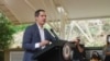 Juan Guaidó, uno de los líderes de la oposición, reconocido por decenas de países como presidente interino de Venezuela, en rueda de prensa en Caracas, Venezuela. Abril 9, 2021. Foto: Adriana Nuñez Rabascall - VOA