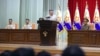 朝中社2023年8月29日发表金正恩在朝鲜海军节纪念日上发表讲话的照片。