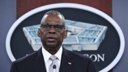 美國國防部長勞埃德‧奧斯汀(Lloyd Austin)2024年2月1日見記者。 （法新社）