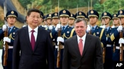 约旦国王阿卜杜拉星期三在北京会晤中国国家主席习近平