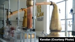 A view of whisky stills inside the Kavalan distillery in Taiwan.