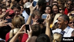 U.S. President Barack Obama campaigns in Iowa in 2012