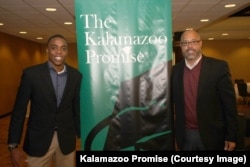 Tinashe Chaponda with Von Washington of Kalamazoo Promise.
