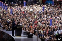 Republican Presidential Candidate Donald Trump speaks during the final day of the Republican National Convention in Cleveland, Ohio, July 21, 2016