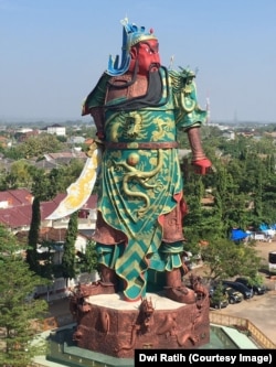 The 30-meter statue at the Kwan Seng Bio temple in Tuban, East Java.