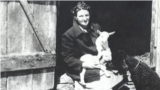 Virginia Hall with lamb in her disguise as a farm worker in Turkey. Courtesy CIA.