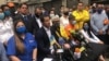 El presidente interino Juan Guaidó, en rueda de prensa junto a otros líderes de partidos de opositores al gobierno en disputa de Venezuela, el 17 de junio de 2020 en Caracas.[Foto de archivo]