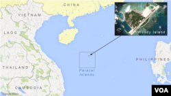 A map showing Woody Island, in the Paracel Islands