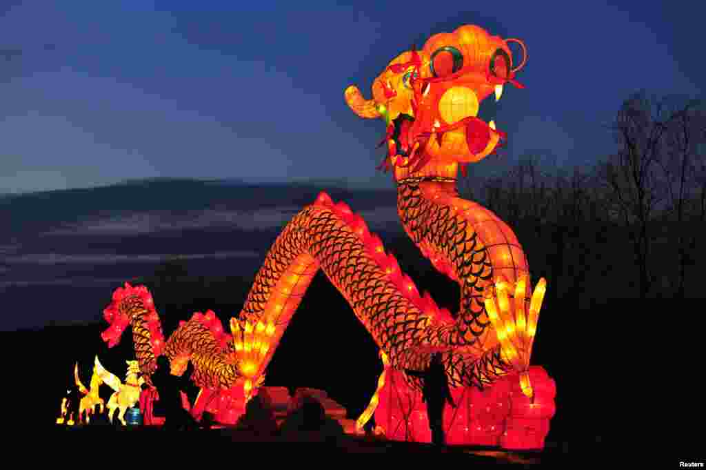 沈阳的彩色龙灯（2014年1月27日）