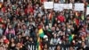Los manifestantes antigubernamentales exigen una segunda vuelta en las elecciones presidenciales, en La Paz, Bolivia, el 24 de octubre de 2019. 