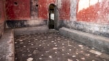 A picture released by the Pompeii Archeological Park Press Office, Friday, January 17, 2025, showing a private bathhouse recently discovered in the Pompeii archeological site. (Archeological Park of Pompeii Press Office Via AP, HO)