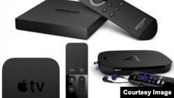 Streaming devices from Amazon, Roku and Apple.
