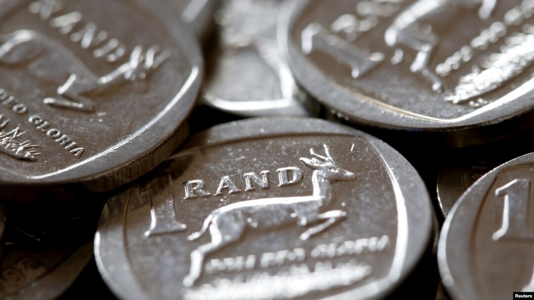 South African rand coins are seen in this photo illustration taken Sept. 9, 2015. 