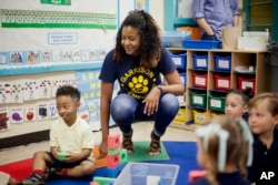 Making the classroom look bright and cheery can lessen stress for younger children. (AP PHOTO)