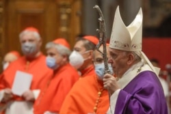 FILE - The Vatican said that Pope Francis received the first shot of the COVID-19 vaccine on January 14, 2021. (AP file photo)