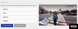 Let's Learn English comes with an online quiz that you can display on a shared screen for practice groups or in classrooms.
