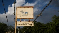 This Oct. 21, 2021, photo shows a sign outside Christian Aid Ministries in Titanyen, Haiti. (AP Photo/Matias Delacroix, File)