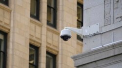 In this photo taken Tuesday, May 7, 2019, is a security camera in the Financial District of San Francisco. (AP Photo/Eric Risberg)