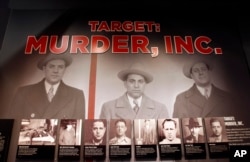An exhibit featuring a target of the G men, Murder, Inc. is pictured at The Mob Museum on Monday, Feb. 13, 2012, in Las Vegas.