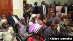 Nigerian vice president, Yemi Osinbajo and other officials meeting with the 21 Chibok girls released by Boko Haram militants October 13, 2016 at the DSS Hospital in Abuja.