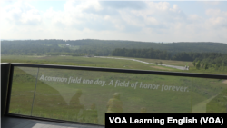 Flight 93 flight path looking onto crash site