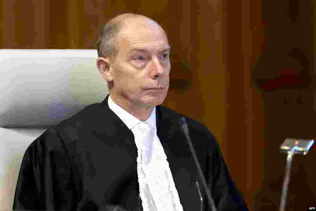 A handout photo released on December 10, 2019 by the International Court of Justice shows International Court of Justice (ICJ)