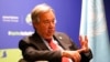 El secretario general de Naciones Unidas, Antonio Guterres, durante una entrevista en la COP26, en Glasgow, Escocia, el 11 de noviembre de 2021. 