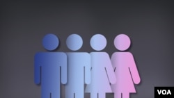 Man and woman symbols on texture, partial graphic.