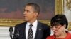 အမေရိကန်သမ္မတ Obama နဲ့ ကန်-ကူးသန်းရောင်းဝယ်ရေး ဝန်ကြီး Penny Pritzker ။ 