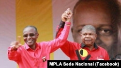 Rais wa Angola Joao Lourenco (kulia) ambaye anagombea mhula wa pili madarakani kwa chama cha MPLA.